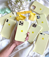 Husa silicon cu microfibra - iPhone - LEMON